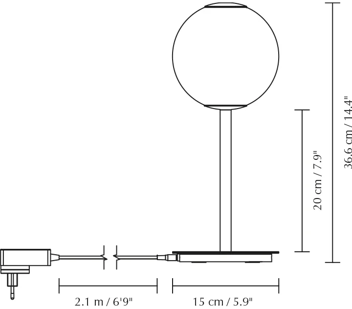 Lampe de table Audrey Table, Laiton plaqué Umage