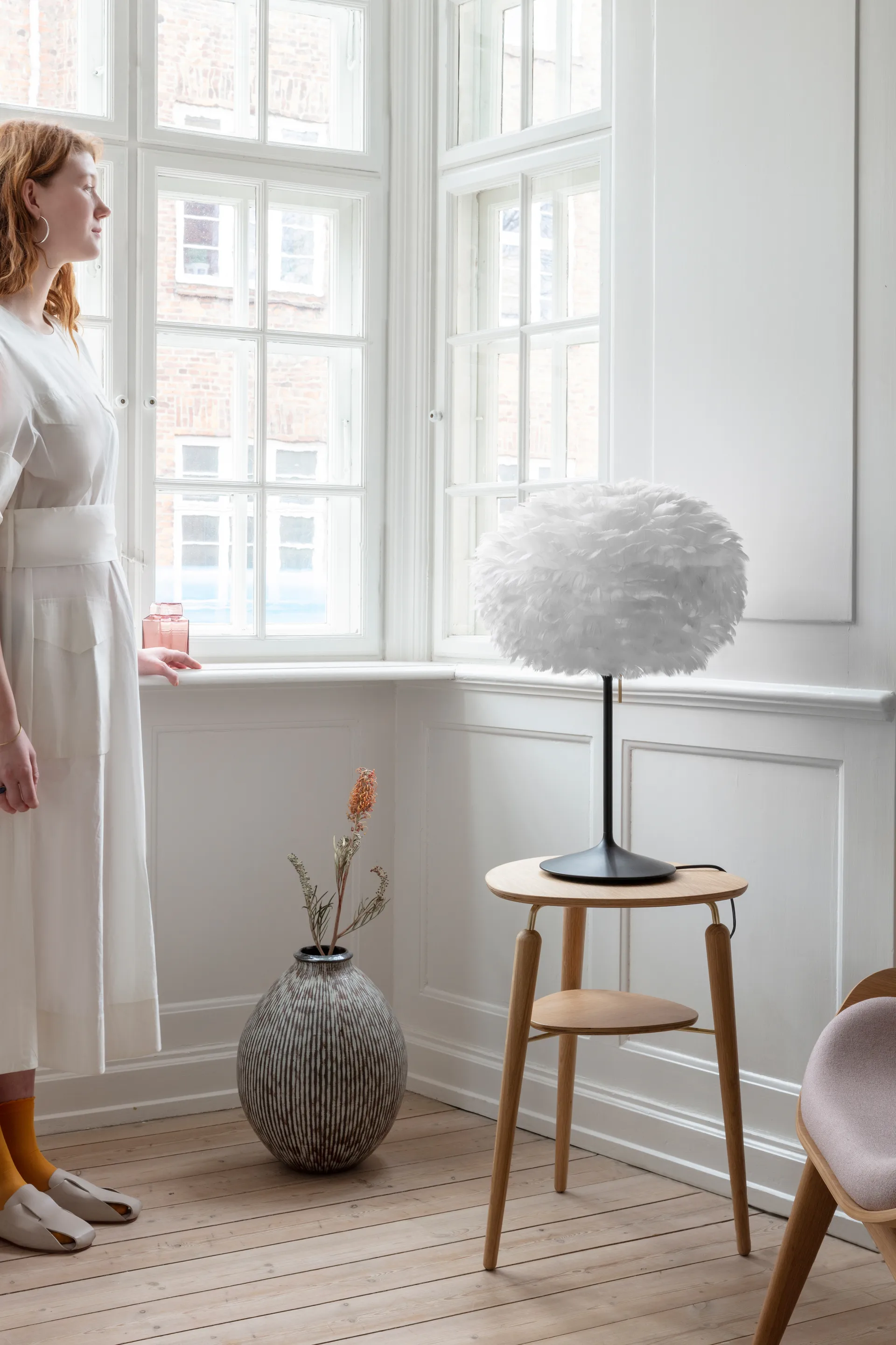 Lampe de table Eos medium, Blanc-Noir Umage