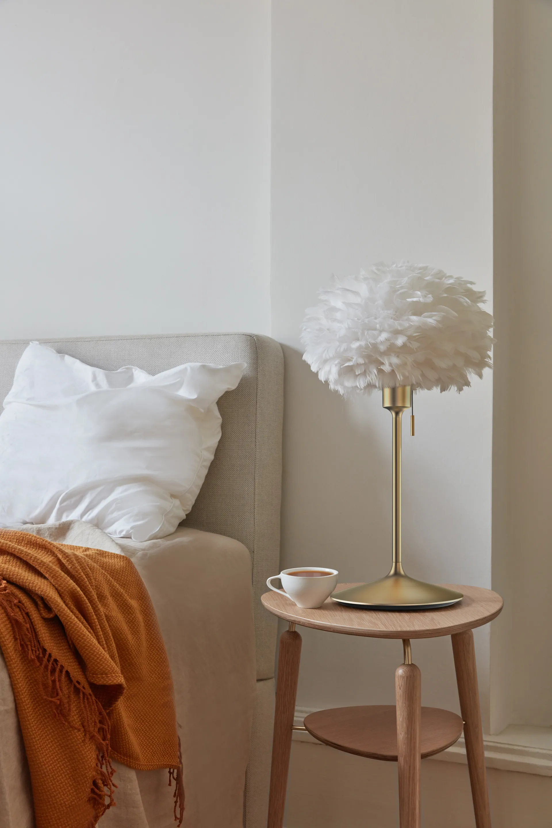 Lampe de table Eos mini, Blanc-Laiton brossé Umage
