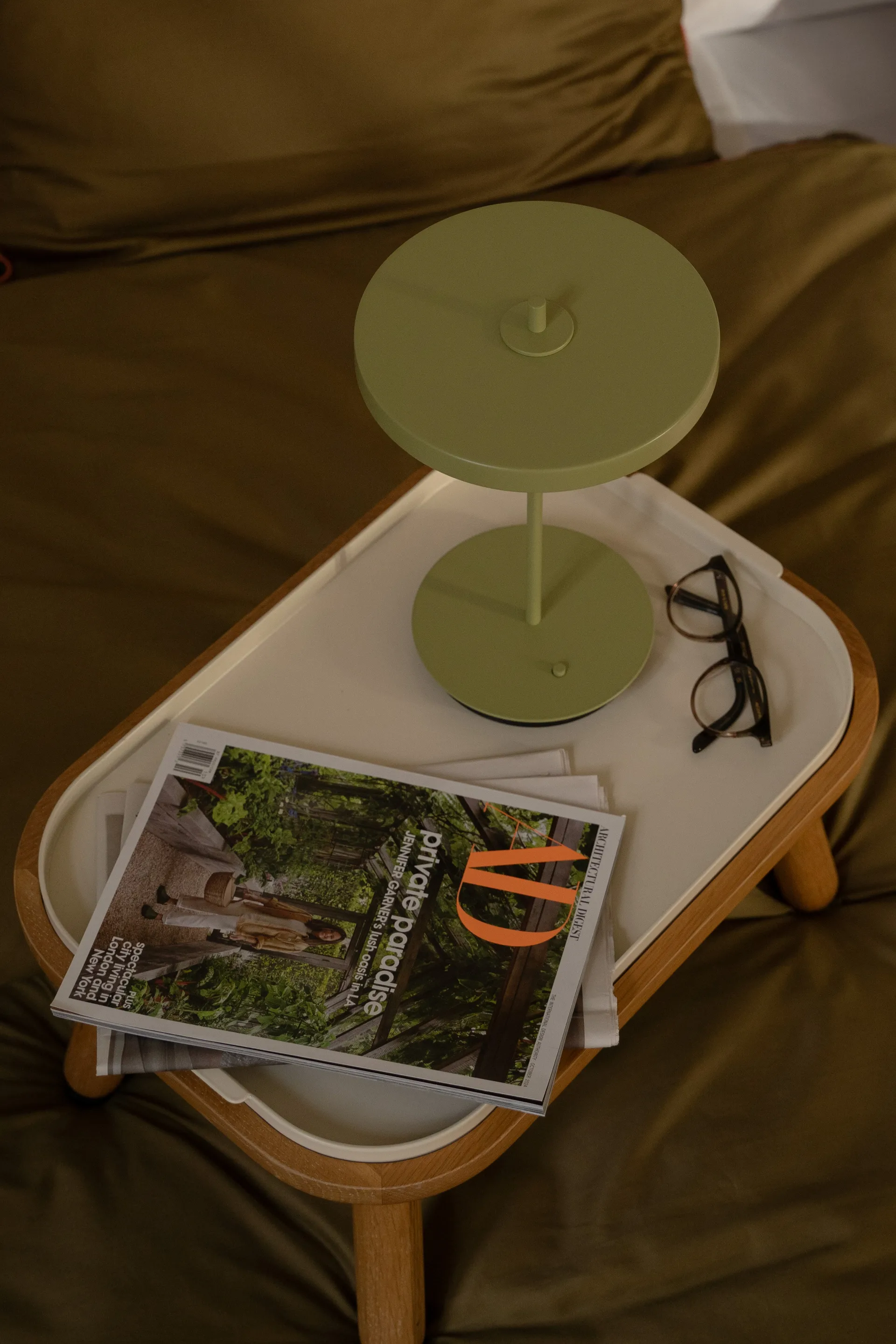 Lampe de table portable Asteria Move, Monochrome-leaf Umage