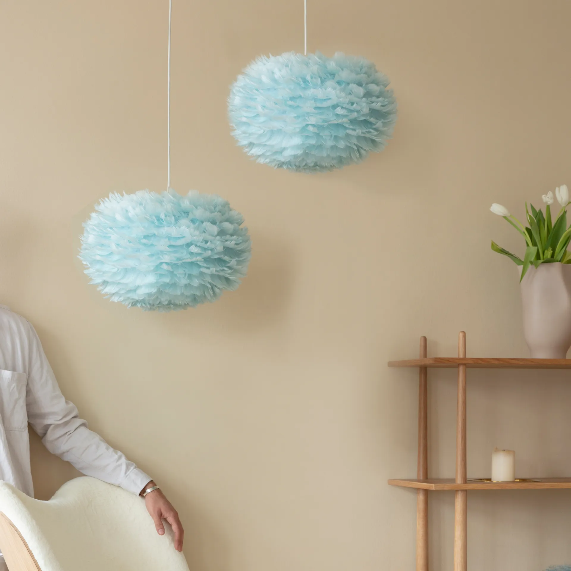 Lampe Eos bleu clair, Medium ø45 cm Umage