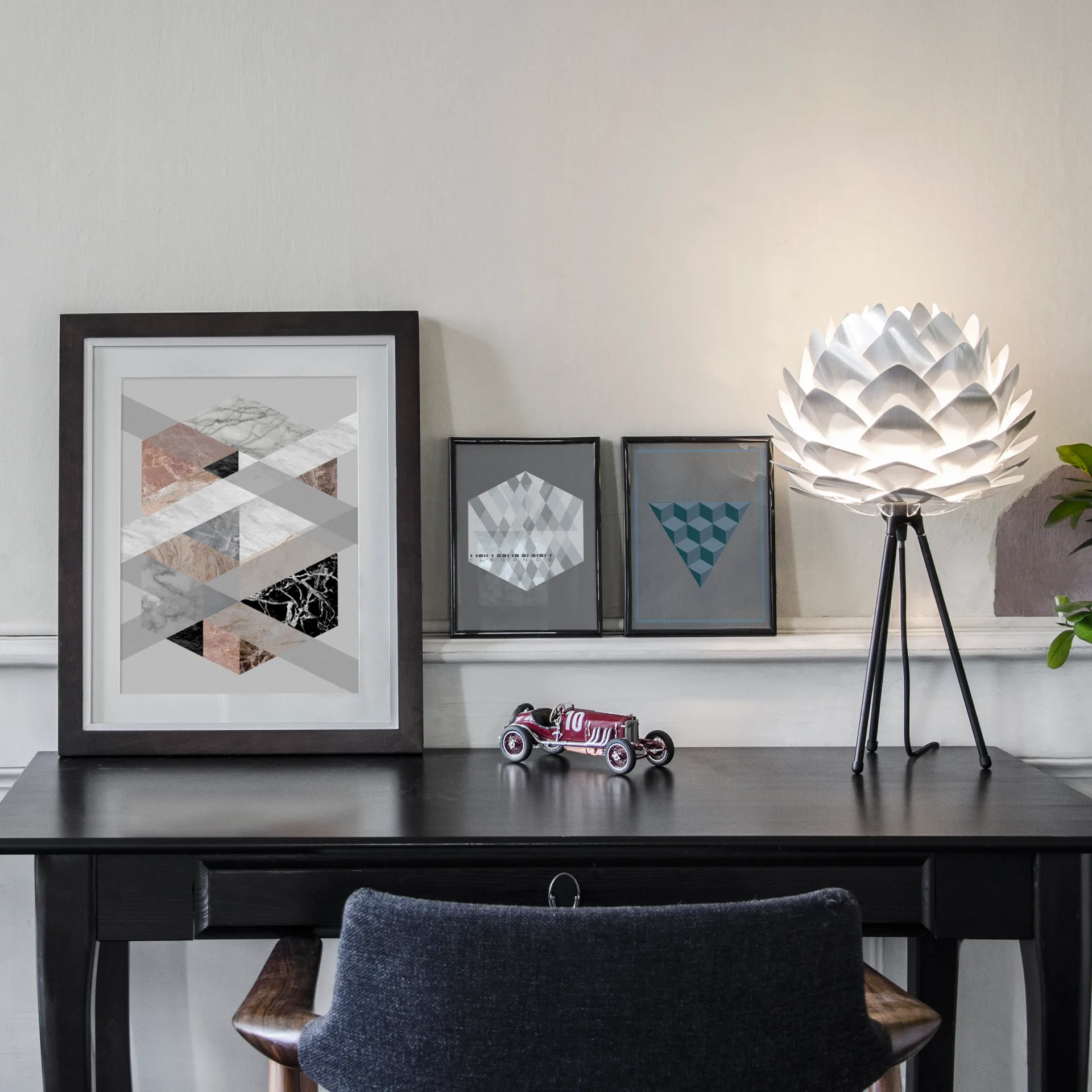 Lampe Silvia acier, diamètre 34 cm Umage