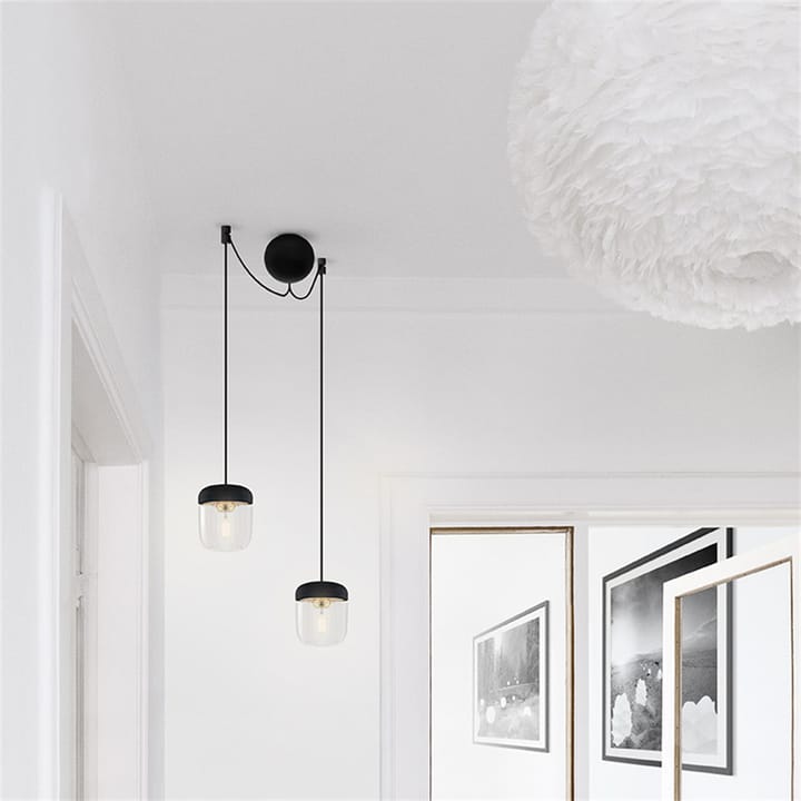 Rosace de plafond avec deux cordons Cannonball - Noir - Umage