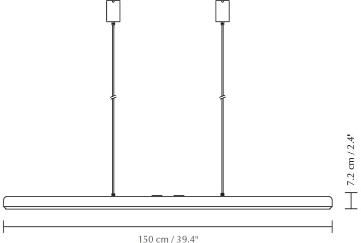 Suspension Hazel Branch 1,5 m, Black-steel Umage