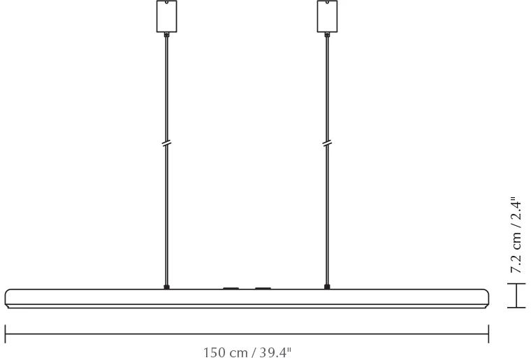 Suspension Hazel Branch 1,5 m, Noir-laiton Umage