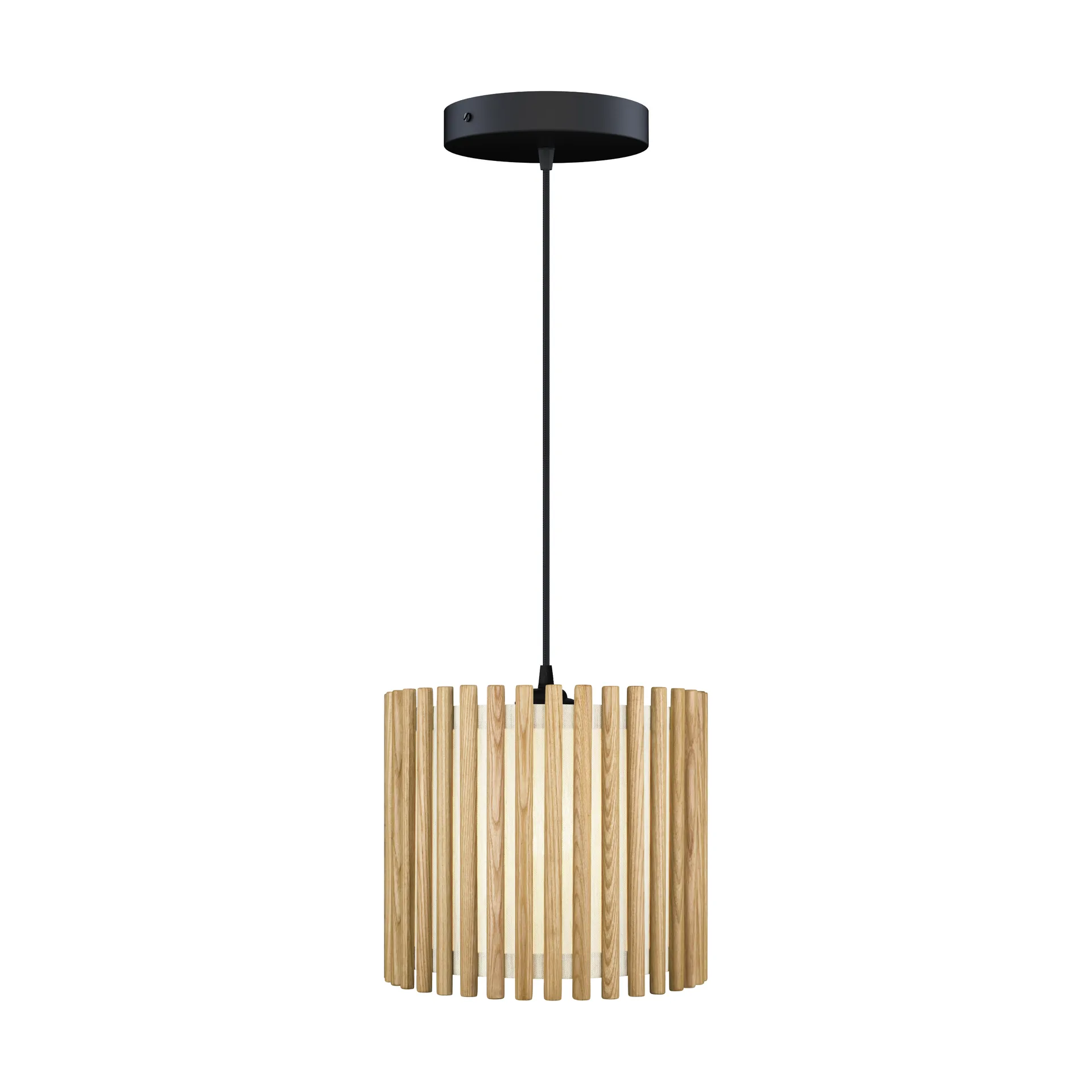 Suspension Komorebi medium, Chêne circulaire-Noir Umage