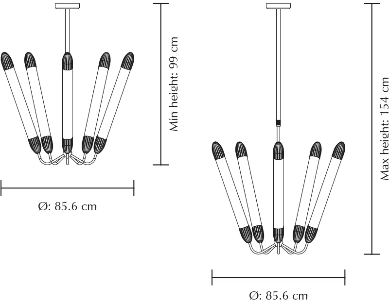Suspension Lemon Squeeze Penta long, Laiton plaqué Umage