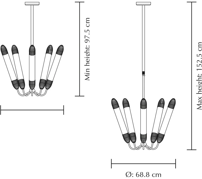 Suspension Lemon Squeeze Penta short, Laiton plaqué Umage