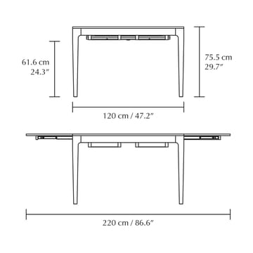 Table à manger Heart'n'Soul 90x120 cm - Oak-cloud grey - Umage