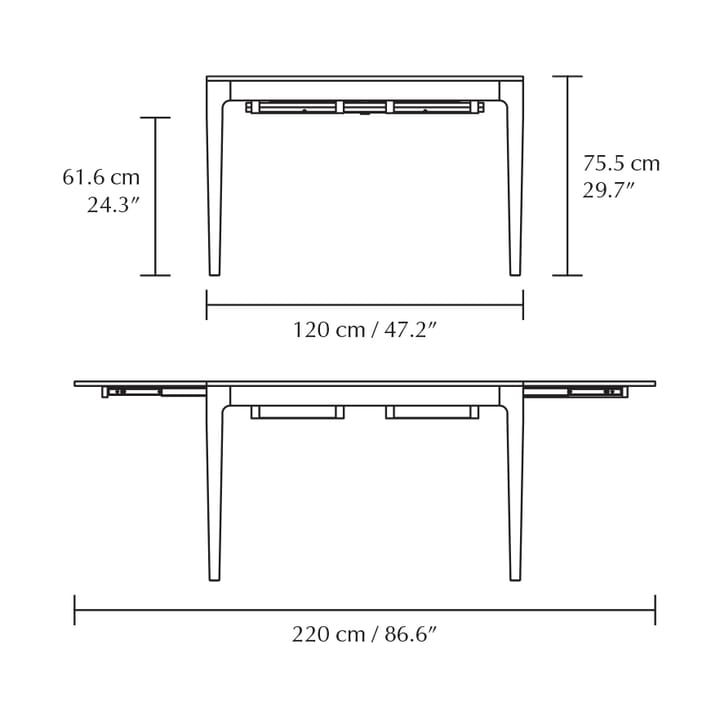Table à manger Heart'n'Soul 90x120 cm, Oak Umage
