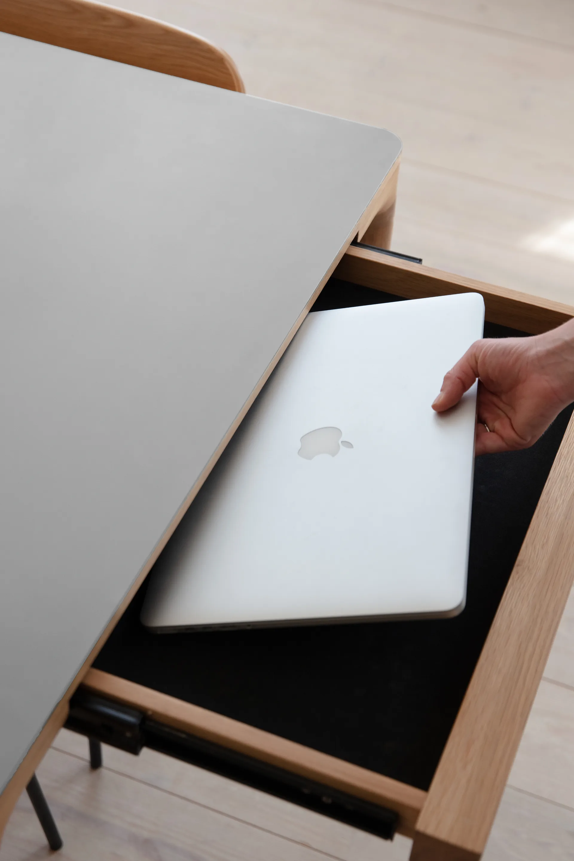 Table à manger Heart'n'Soul 90x200 cm, Oak-cloud grey Umage