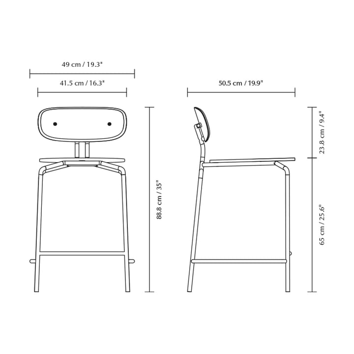Tabouret de bar Curious 65 cm, Oak-black Umage