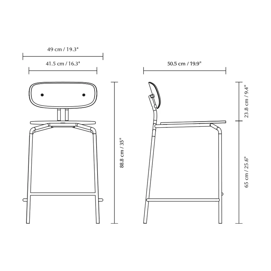 Tabouret de bar Curious 65 cm, Oak-brass Umage