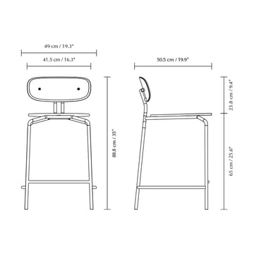 Tabouret de bar Curious 65 cm - Oak-brass - Umage
