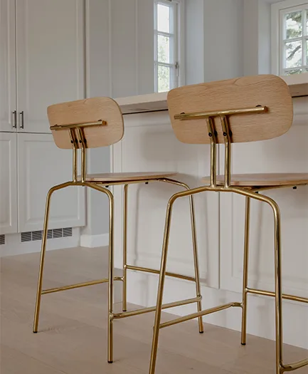 Tabouret de bar Curious 65 cm, Oak-brass Umage