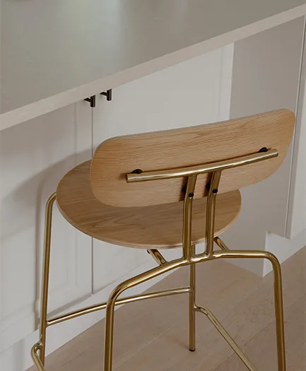 Tabouret de bar Curious 75 cm, Oak-brass Umage