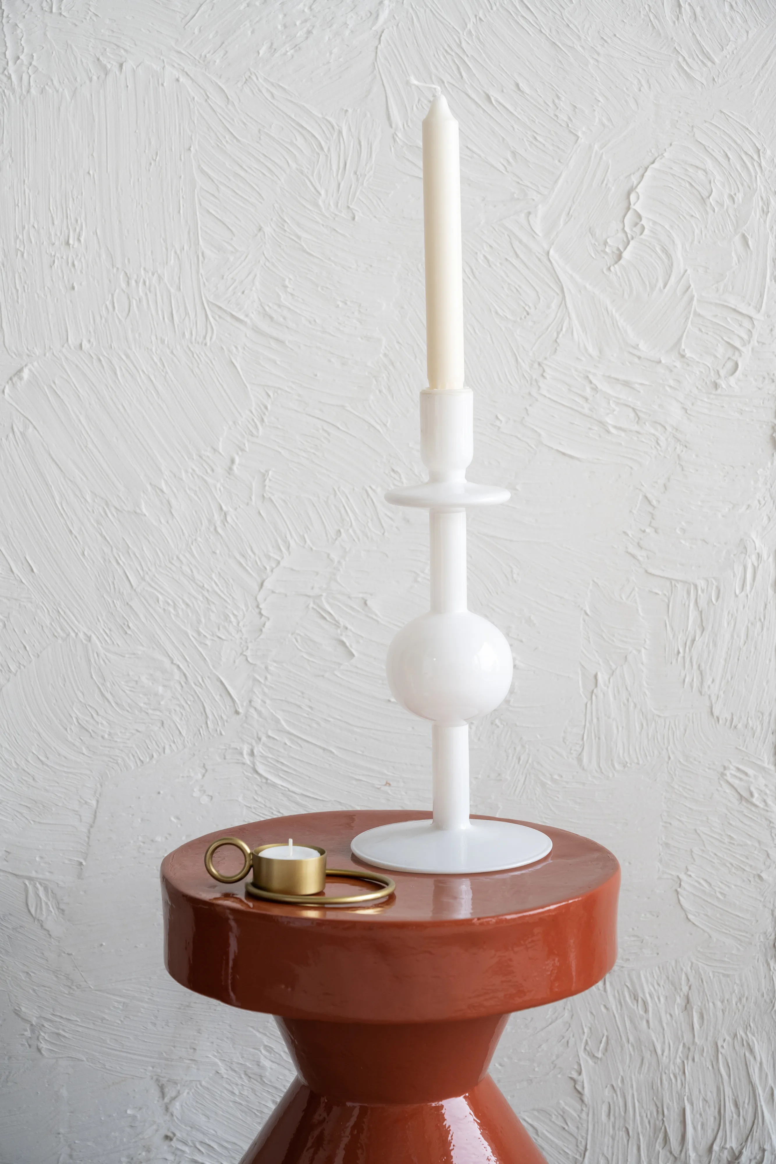 CHANDELIER BLANC - Chandelier Bougeoir Blanc 80cm De Haut