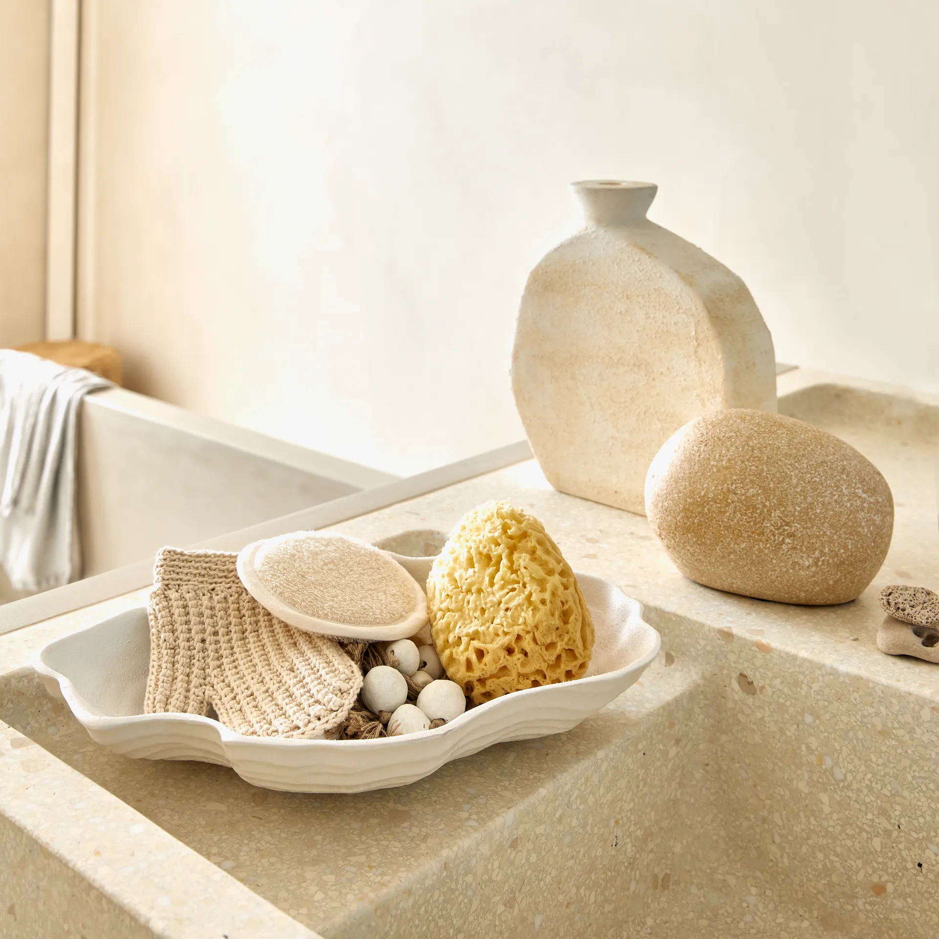 Bougeoir Sassi A 26 cm, Chalk URBAN NATURE CULTURE