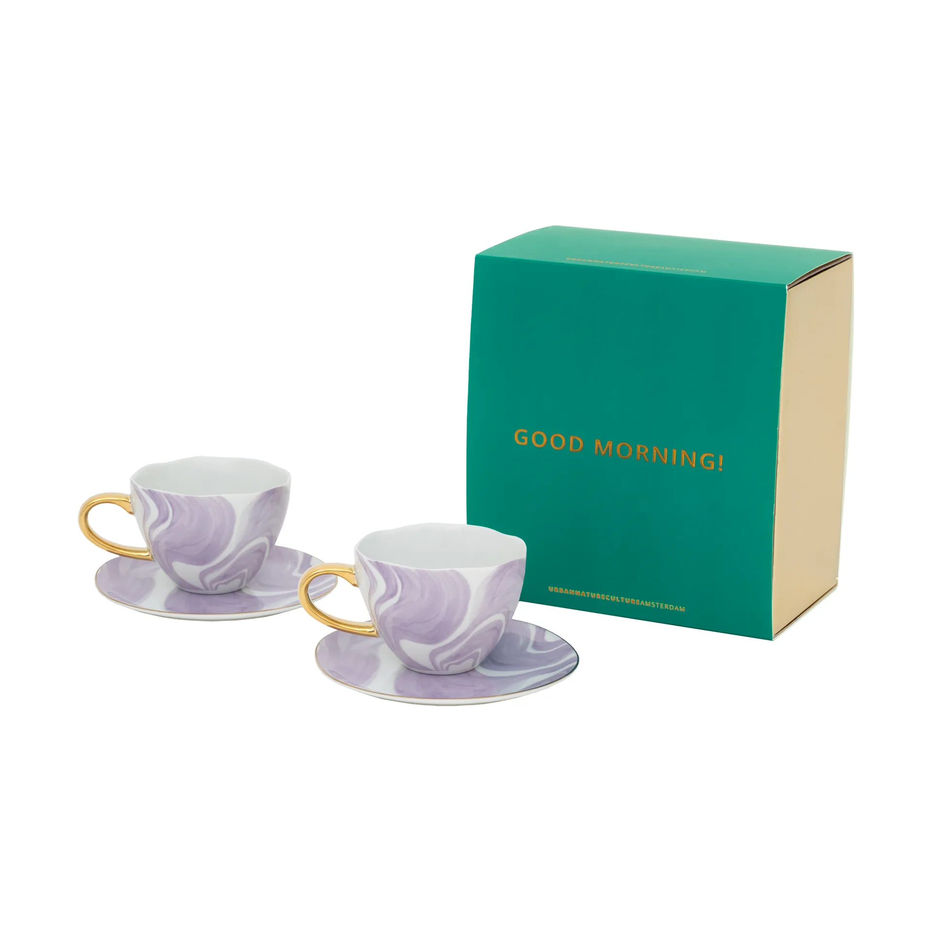 Coffret cadeau Good Morning Cappuccino mug & soucoupe, lot de 2, Valuri violet URBAN NATURE CULTURE