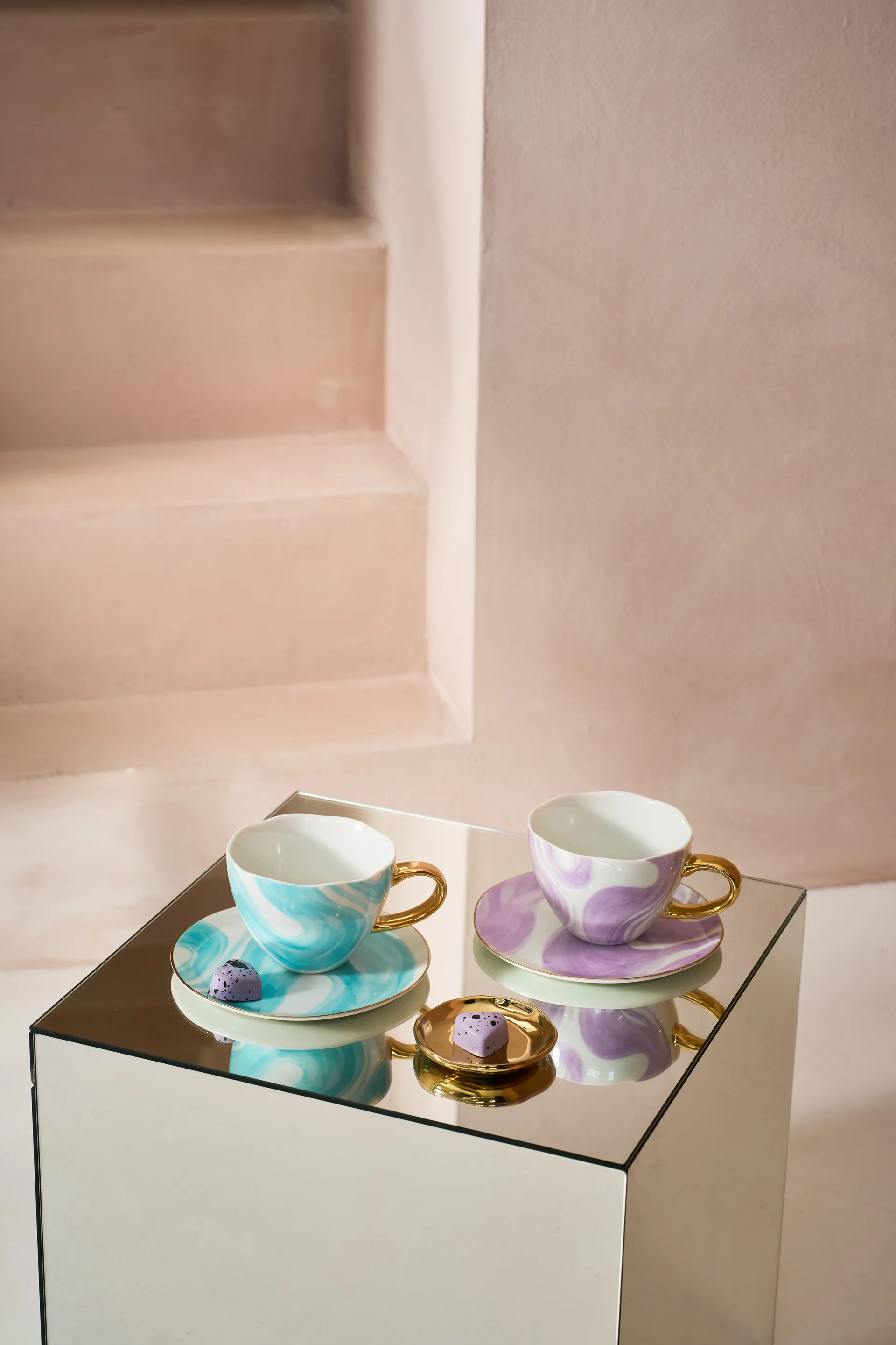 Coffret cadeau Good Morning Cappuccino mug & soucoupe, lot de 2, Valuri violet URBAN NATURE CULTURE