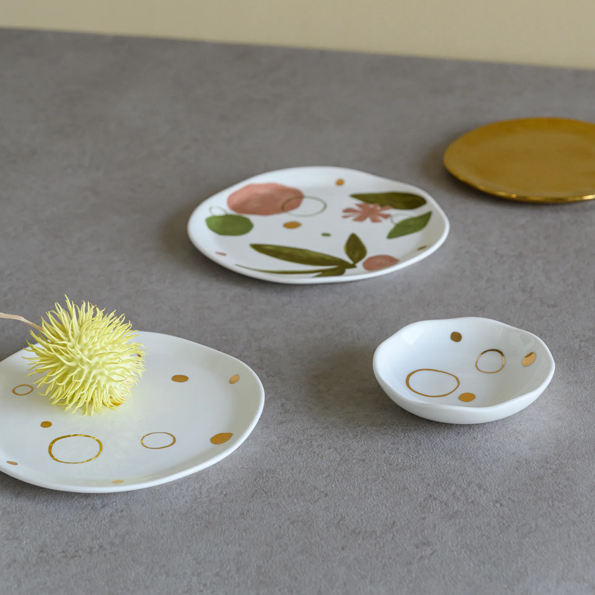 Plat Good Morning 10x10,5 cm doré, Circle Gold URBAN NATURE CULTURE