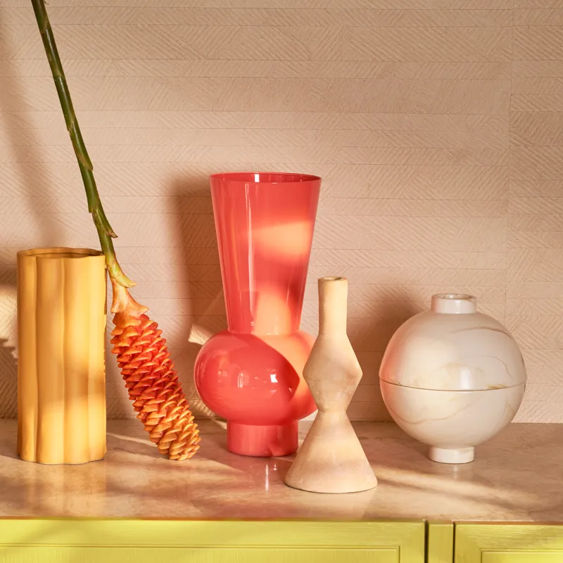 Vase Keiko 38,5 cm, Peach pink URBAN NATURE CULTURE