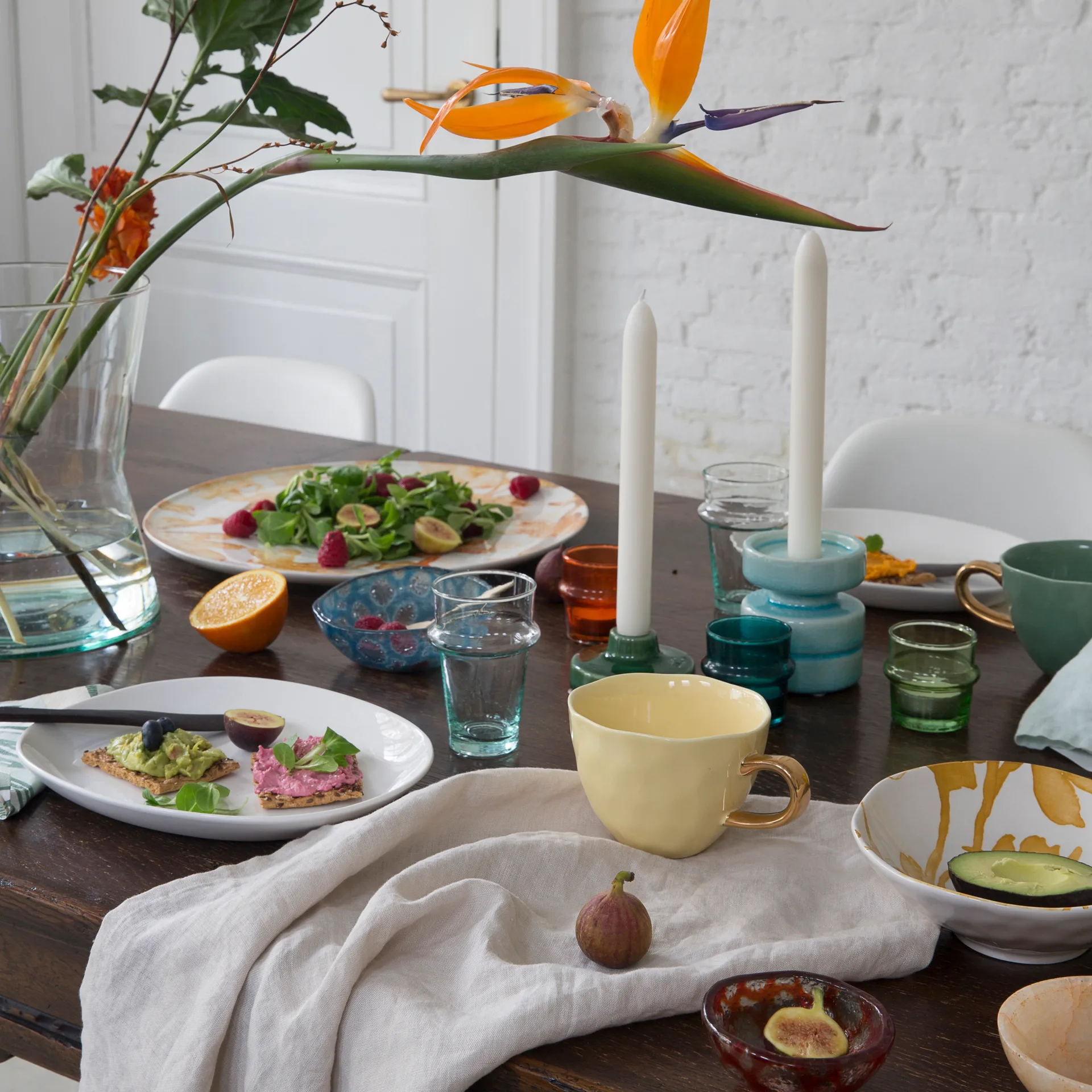 Verre en verre recyclé petit, Transparent-Vert URBAN NATURE CULTURE