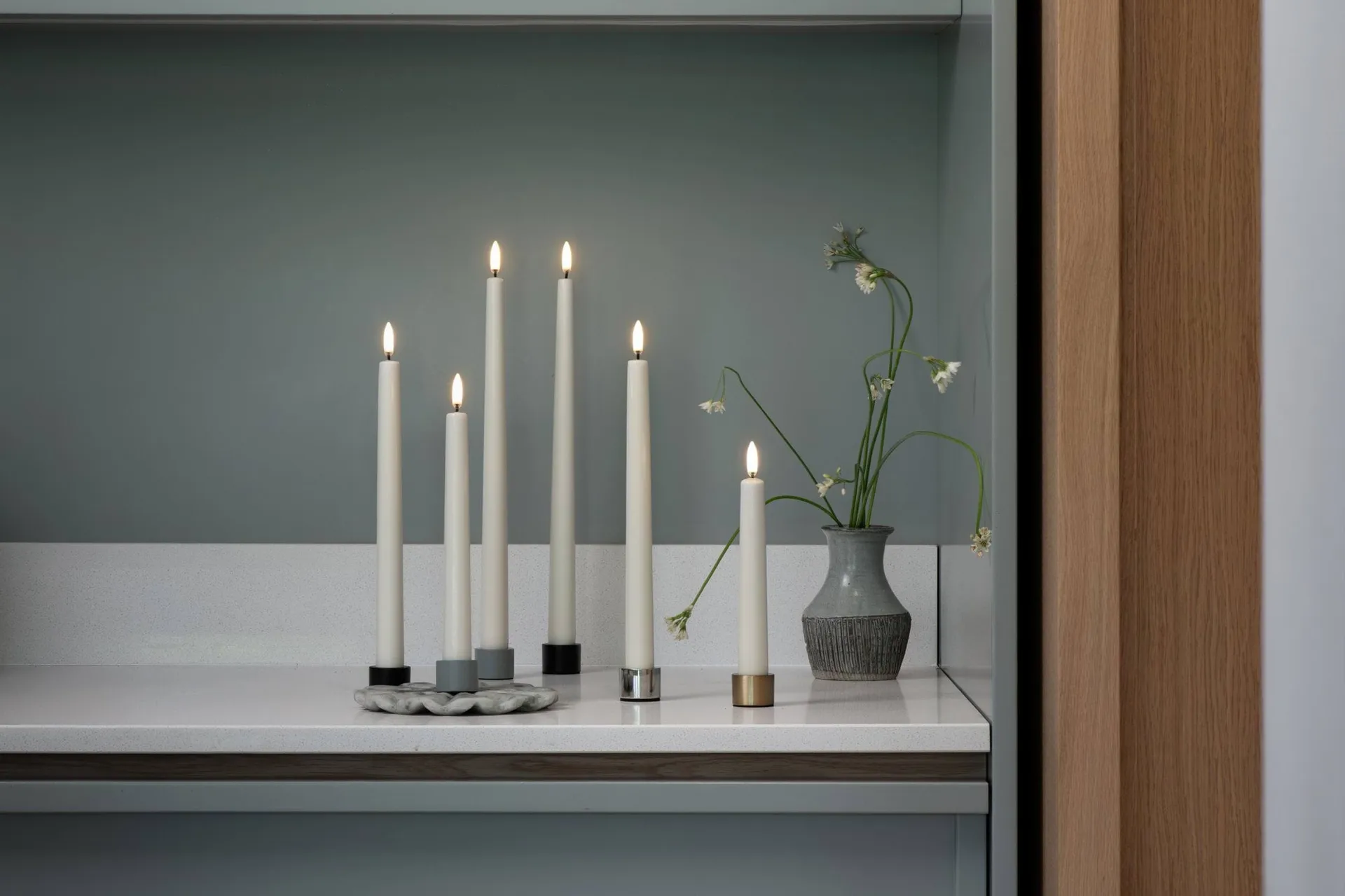 Bougie à chandelier Uyuni LED blanc Lot de 2, Ø2,3x20 cm Uyuni Lighting
