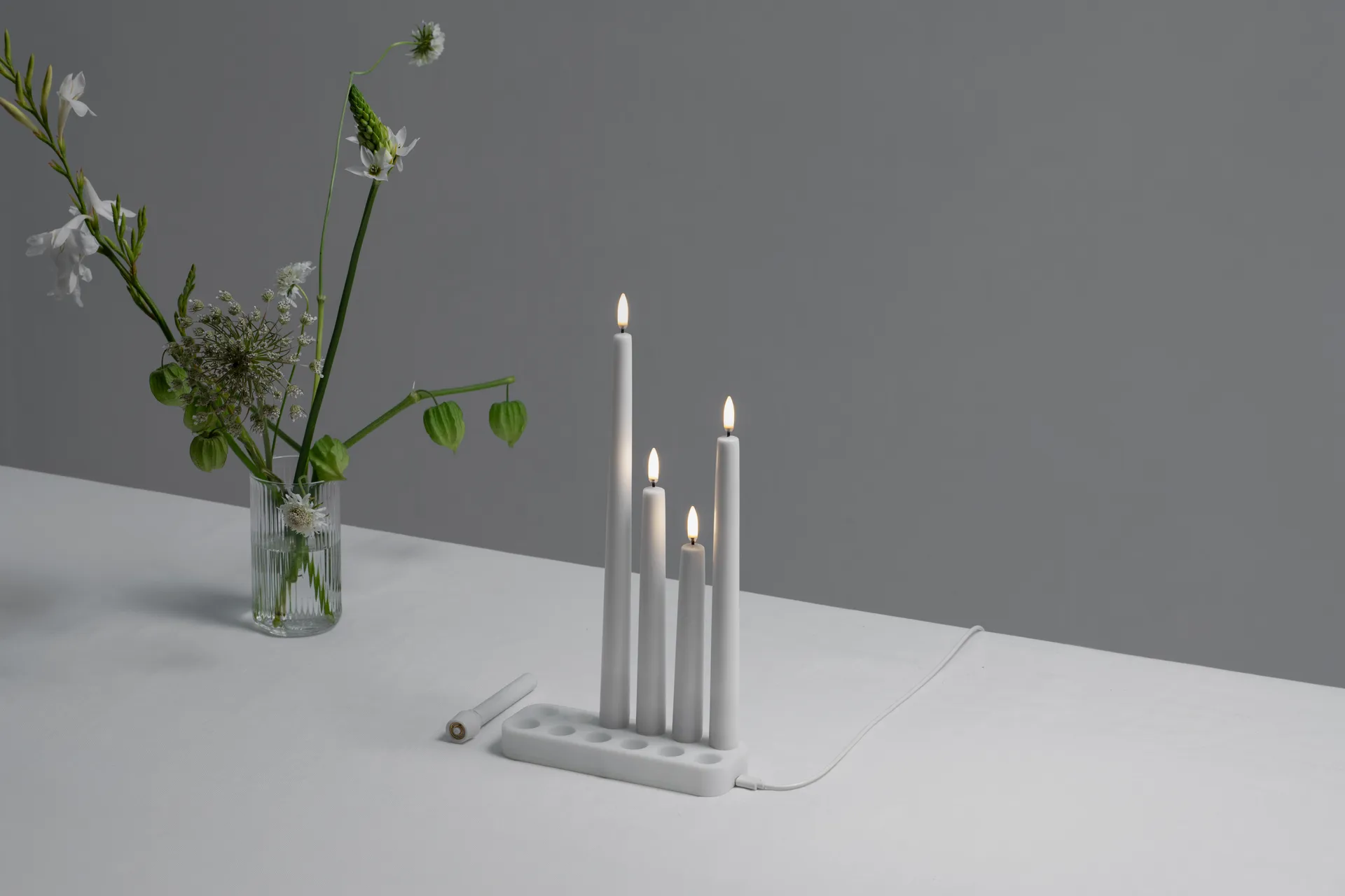 Bougie à chandelier Uyuni LED blanc Lot de 2, Ø2,3x25,2 cm Uyuni Lighting