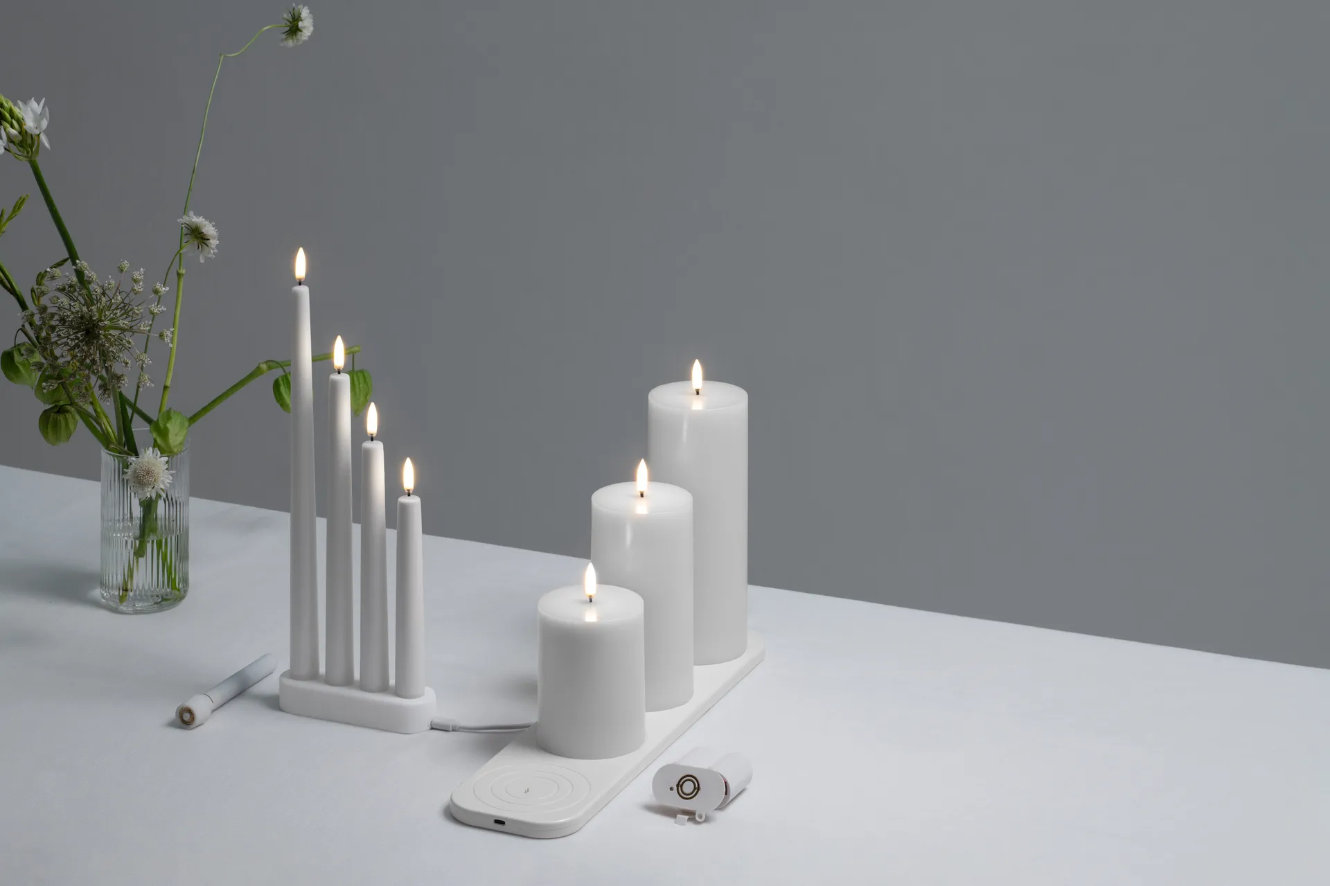 Bougie à chandelier Uyuni LED blanc Lot de 2, Ø2,3x25,2 cm Uyuni Lighting