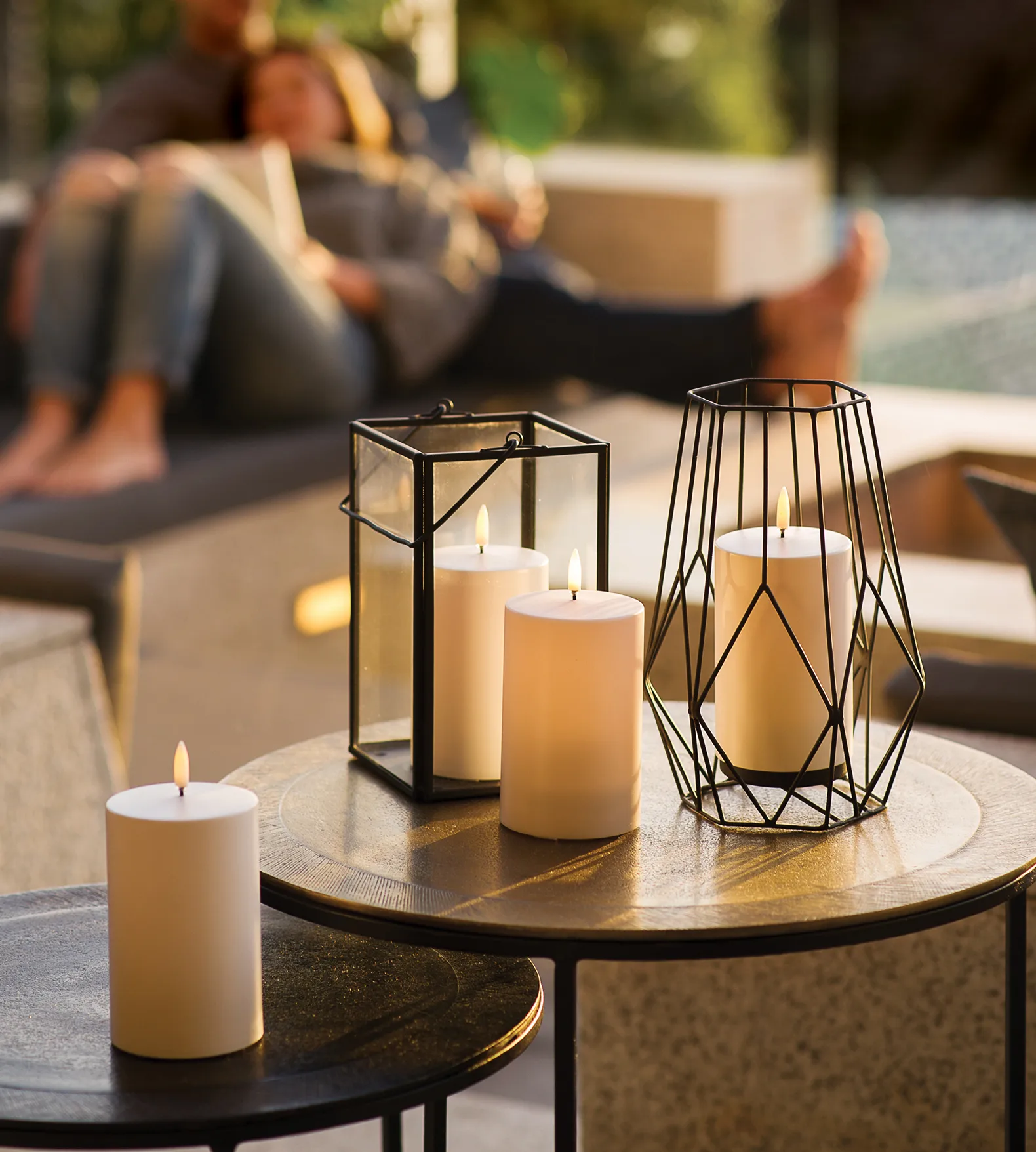 Bougie bloc Uyuni Outdoor LED blanc, 12,8 cm Uyuni Lighting