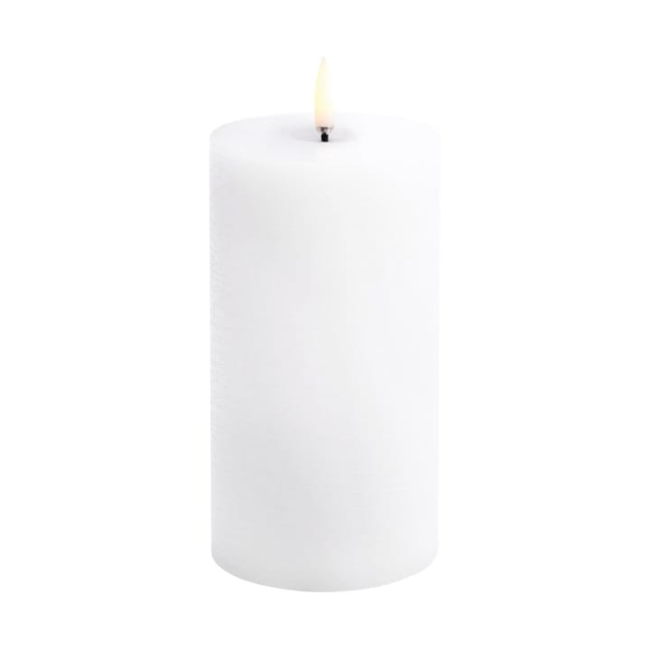 Bougie LED en bloc Uyuni Melted - Blanc rustique, Ø7,8x15 cm - Uyuni Lighting