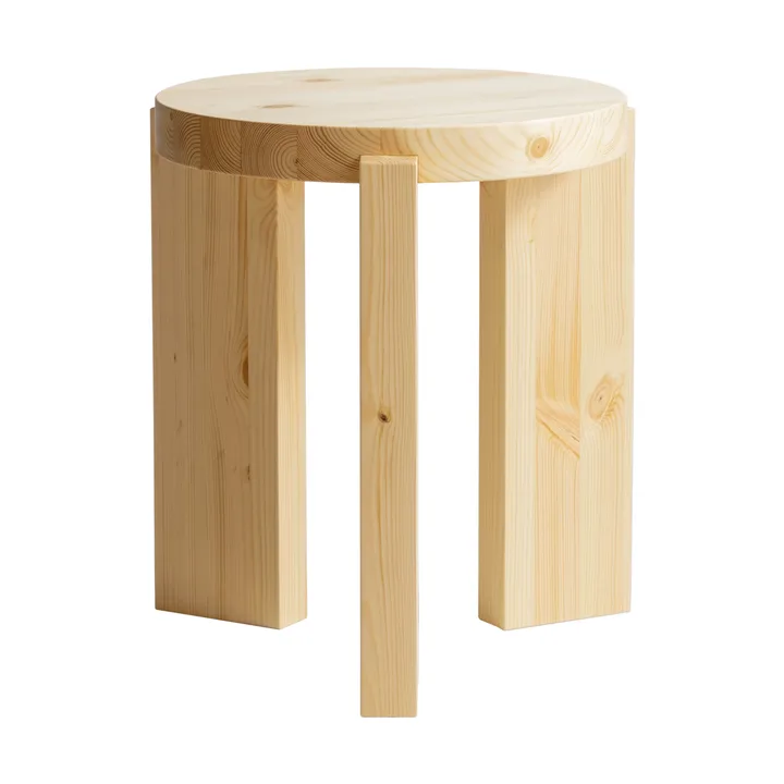 001 Stool tabouret rond - Pin en huile-cire mat, Ø40x44 cm - Vaarnii