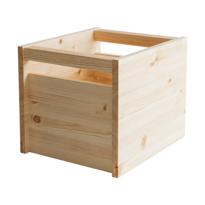 020 Koppa Crate boîte de rangement - Pin en finition huilée, taille L 38x43x36 cm - Vaarnii
