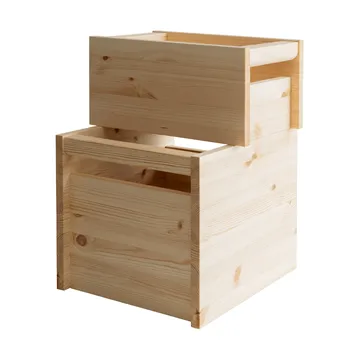 020 Koppa Crate boîte de rangement - Pin en finition huilée, taille L 38x43x36 cm - Vaarnii