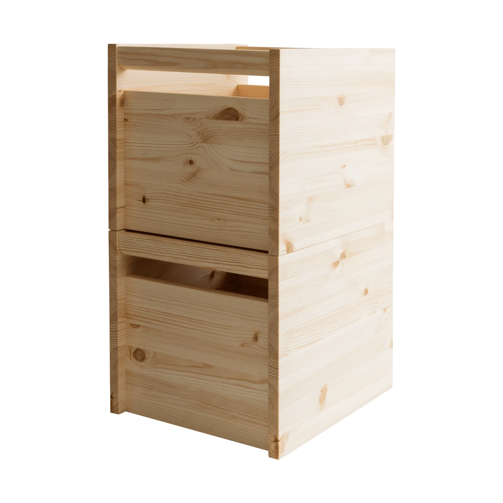 020 Koppa Crate boîte de rangement, Pin en finition huilée, taille L 38x43x36 cm Vaarnii