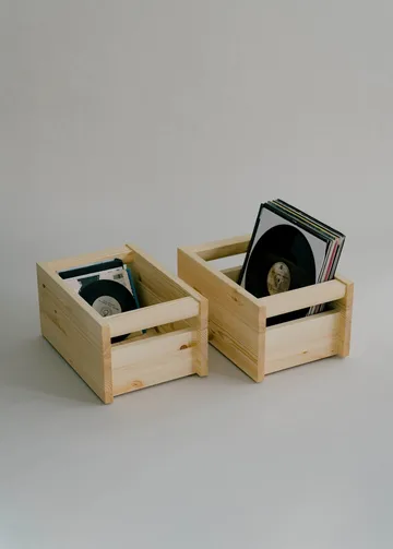 020 Koppa Crate boîte de rangement - Pin en finition huilée, taille S, 29x43x22 cm - Vaarnii