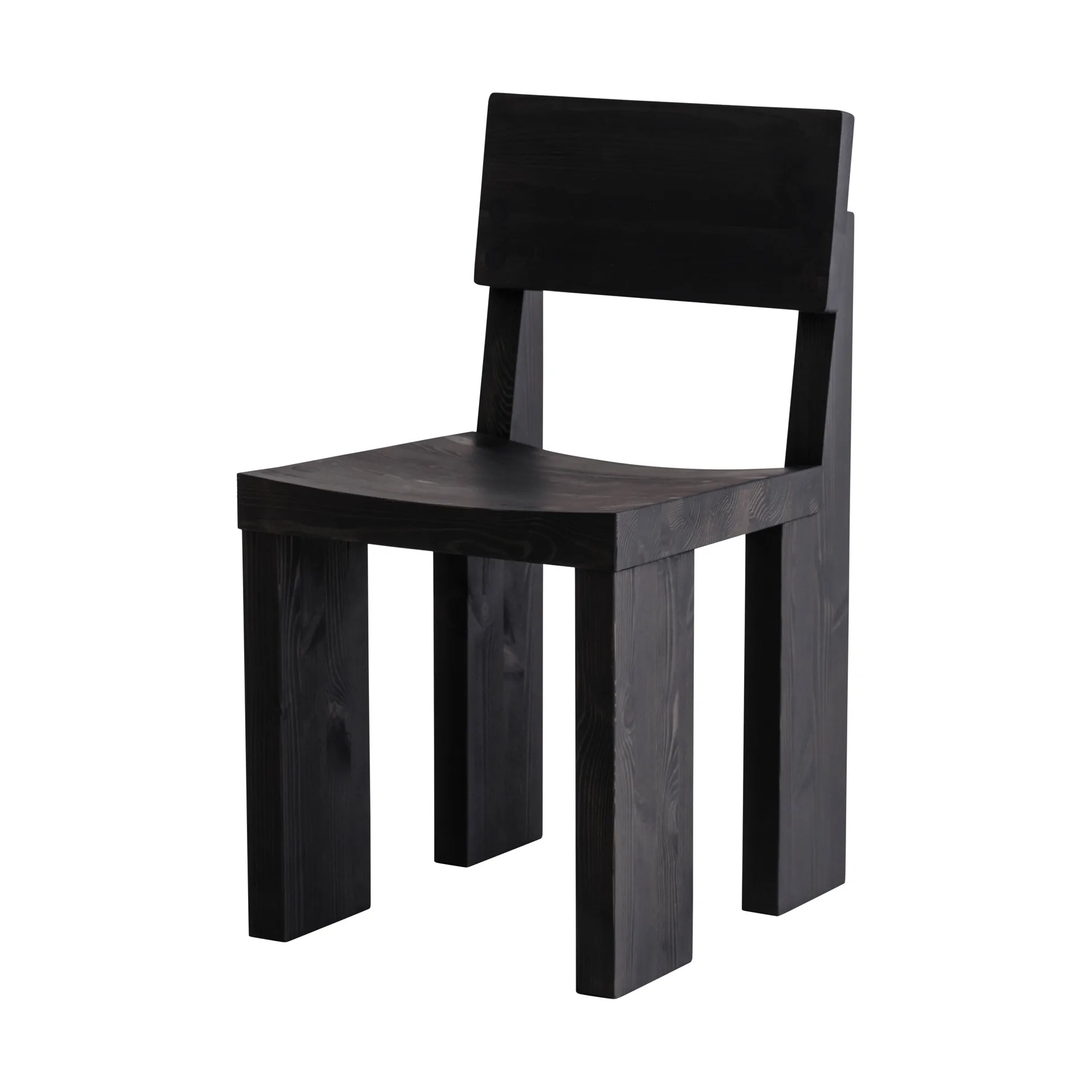 Chaise 001 Dining Chair, Pin noir teinté Vaarnii