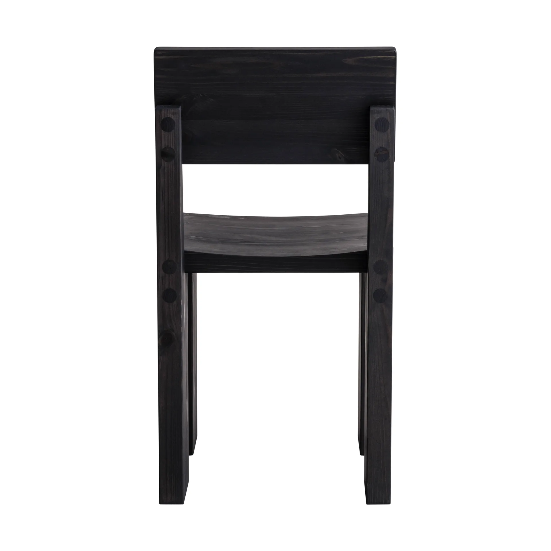 Chaise 001 Dining Chair, Pin noir teinté Vaarnii