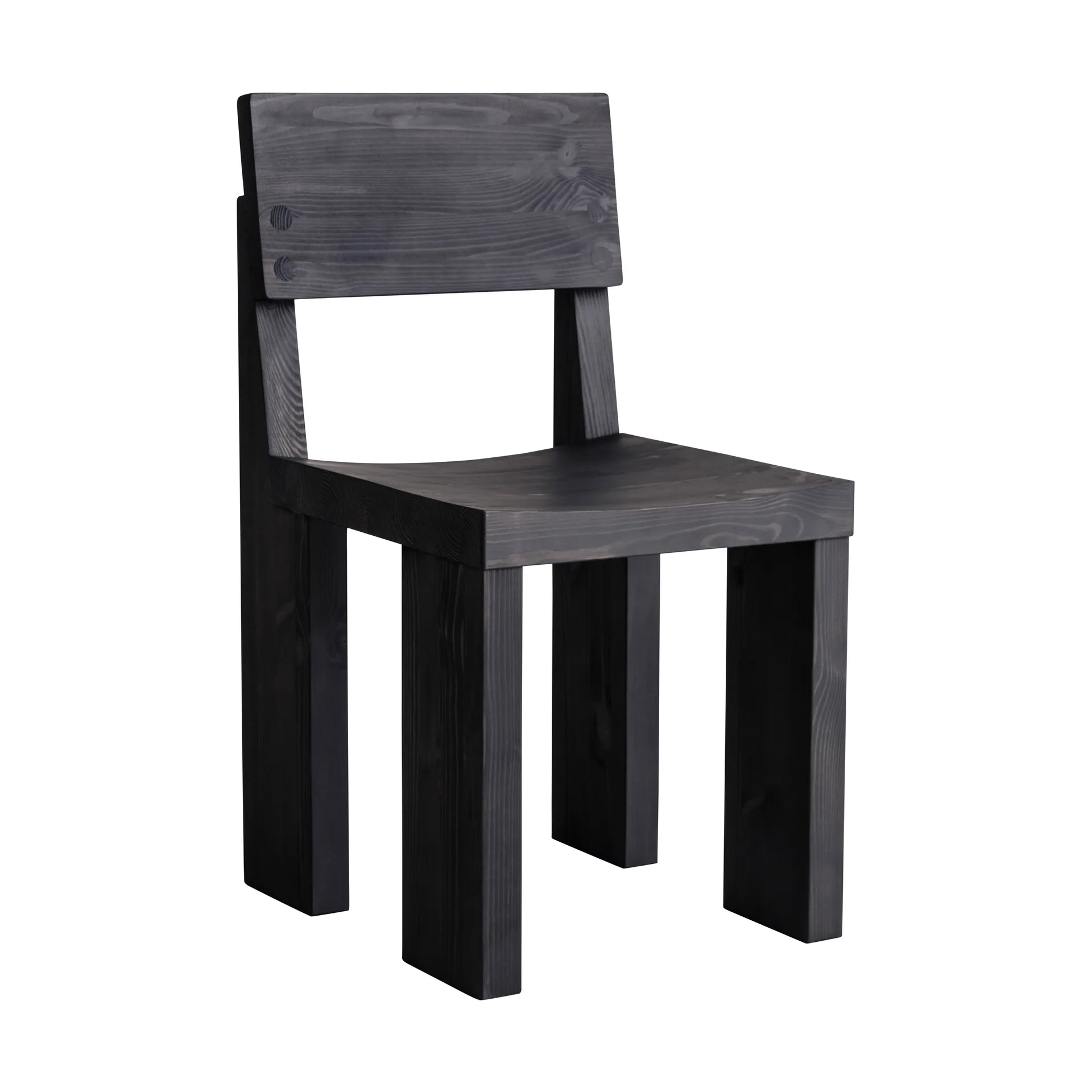 Chaise 001 Dining Chair, Pin noir teinté Vaarnii