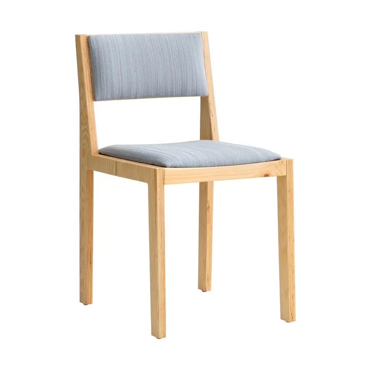 Chaise 016 Maasto Dining Chair - Pin en huile-cire mat, face avant habillée gris - Vaarnii