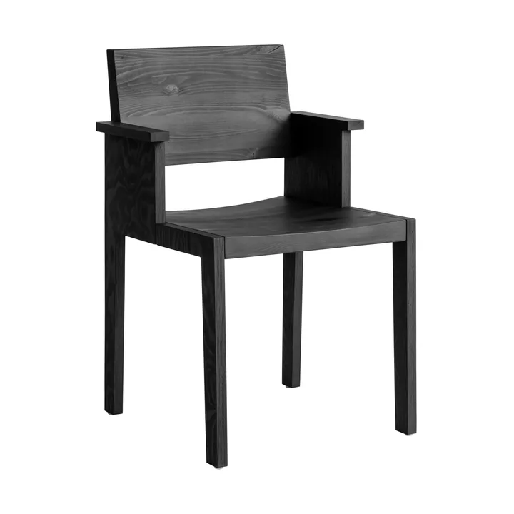Fauteuil à accoudoirs 016 Maasto Dining Armchair - Pin teinté noir - Vaarnii
