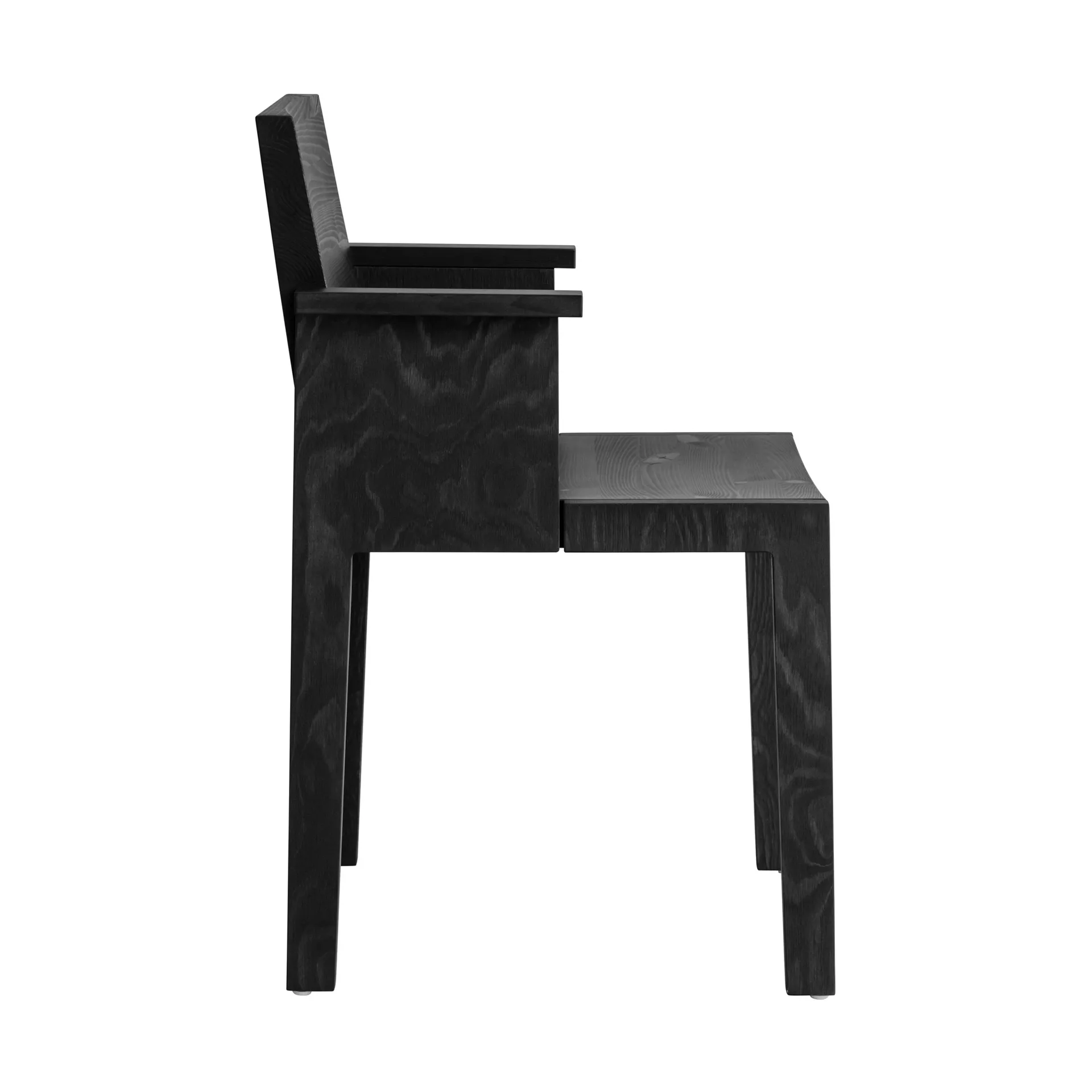 Fauteuil à accoudoirs 016 Maasto Dining Armchair, Pin teinté noir Vaarnii