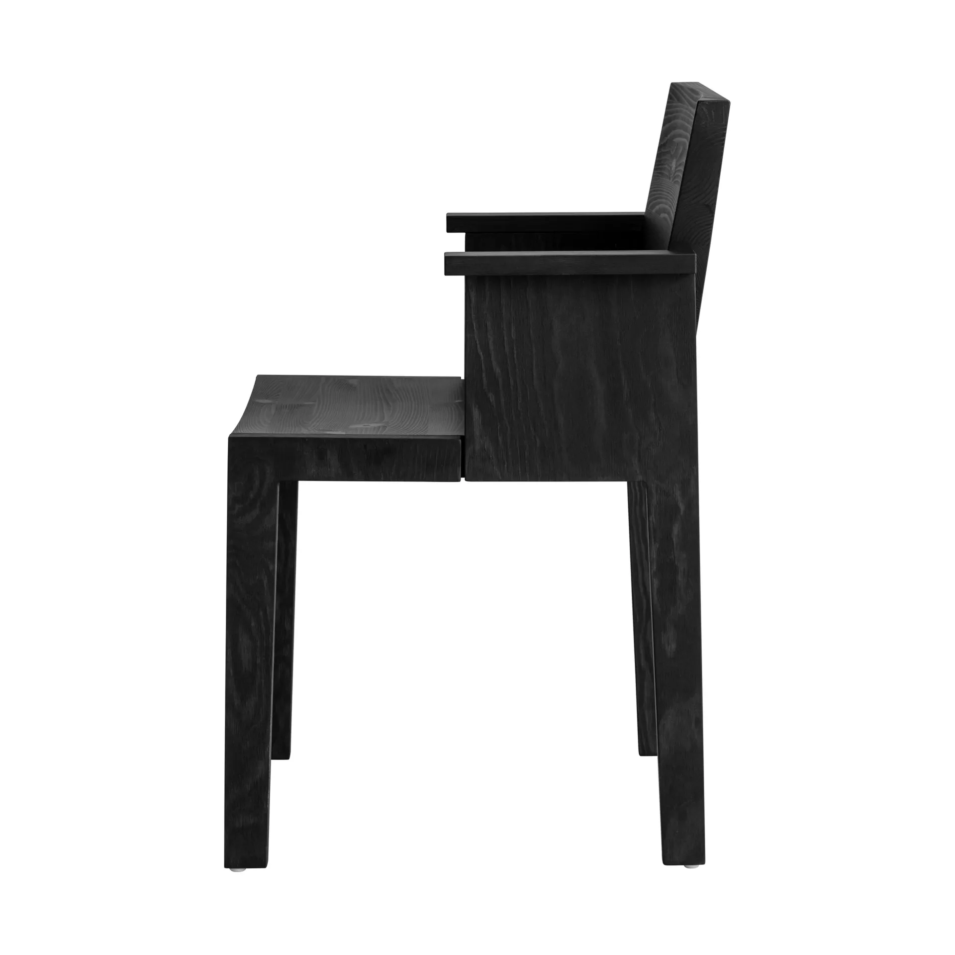 Fauteuil à accoudoirs 016 Maasto Dining Armchair, Pin teinté noir Vaarnii