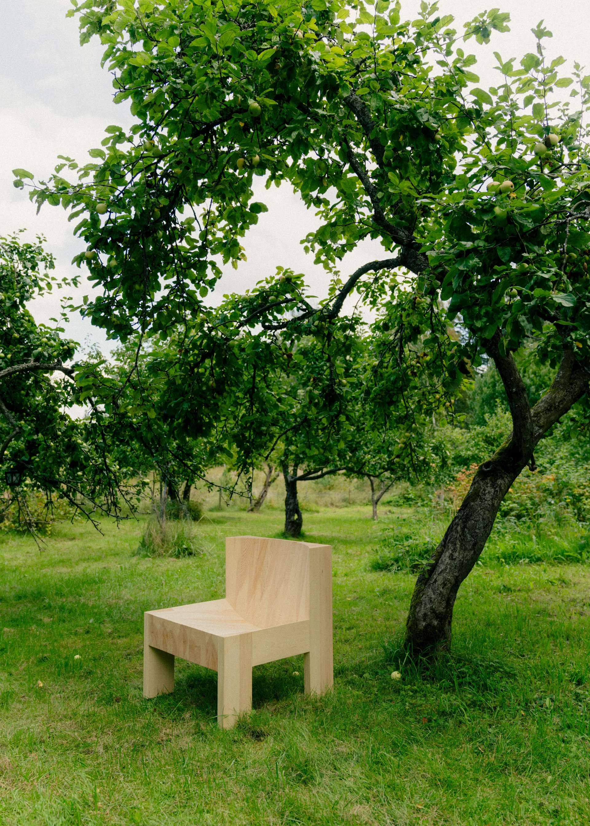 Fauteuil lounge 005 Lounge Chair, Pin en huile-cire mat Vaarnii