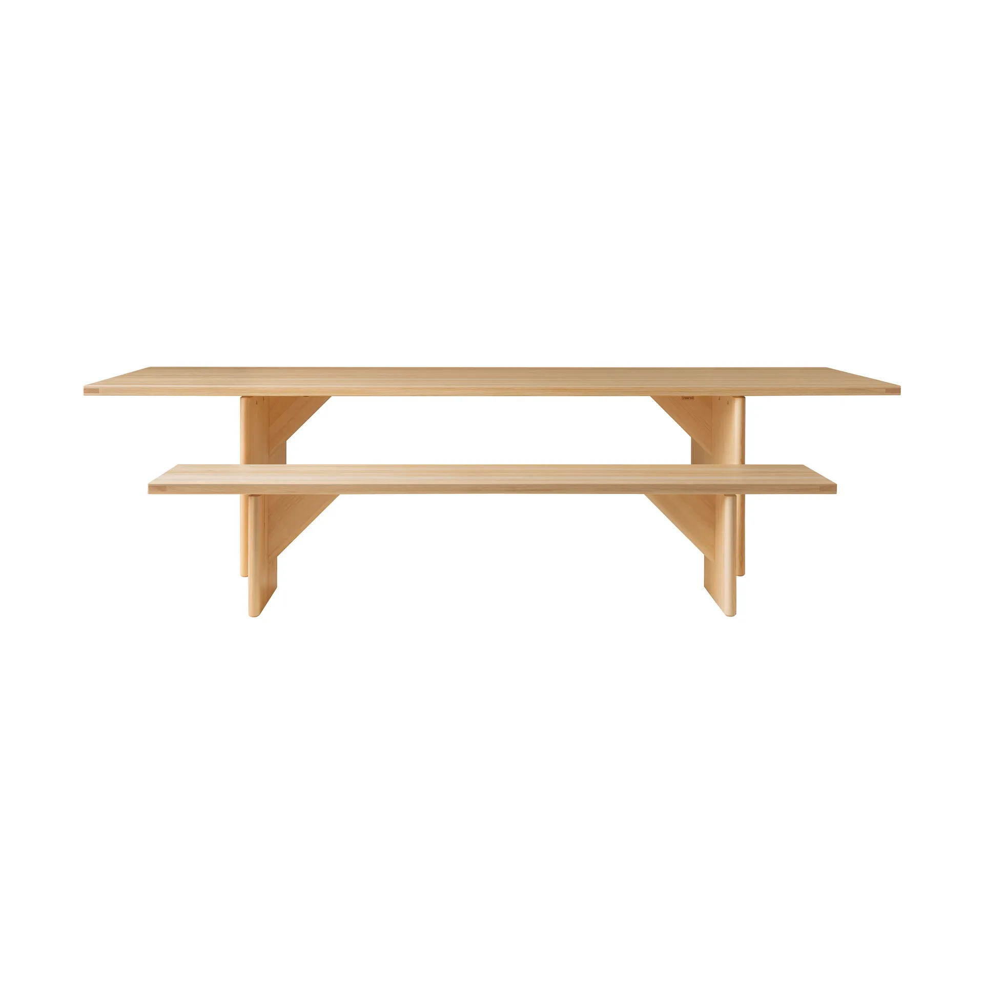 Table 012 Kolmio Dining Table, Pin en huile-cire mat, 305×99×72 cm Vaarnii