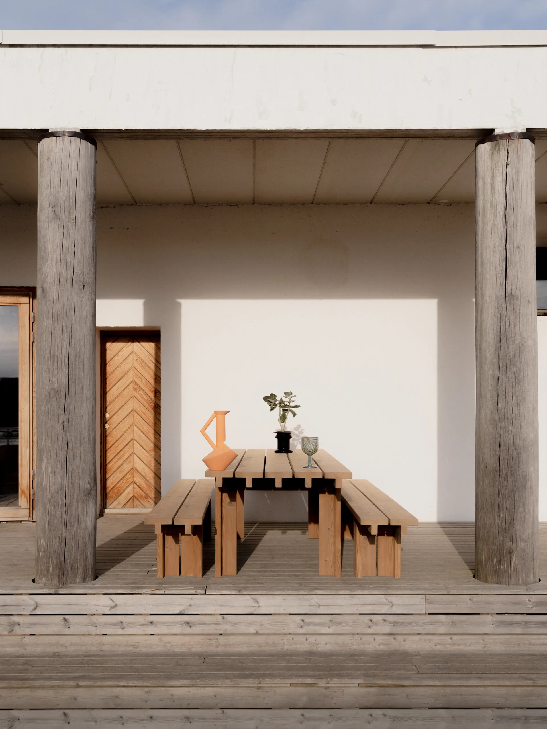 Table 013 Osa Outdoor Table, Pin traité thermiquement, 182×75×78 cm Vaarnii