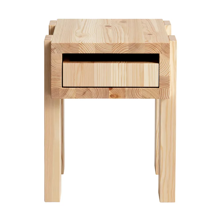Table d’appoint 003 Stilts Side Table - Pin en huile-cire mat, 40x36x45 cm - Vaarnii