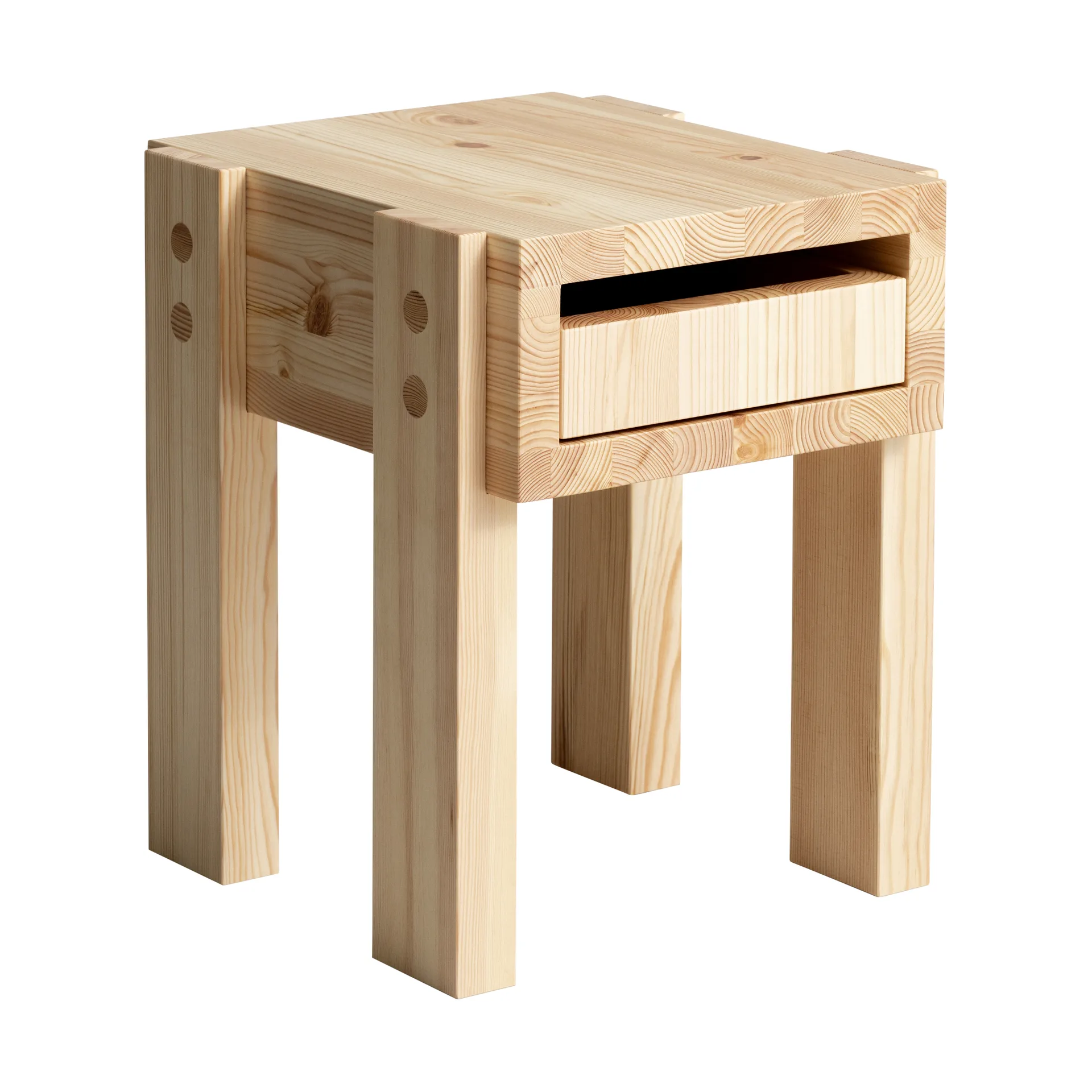 Table d’appoint 003 Stilts Side Table, Pin en huile-cire mat, 40x36x45 cm Vaarnii