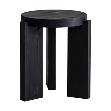 Tabouret 001 Stool - Pin de sapin teinté noir, Ø40x44 cm - Vaarnii